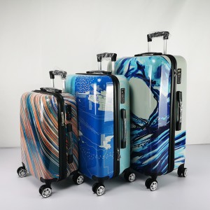Inay ロック付き印刷荷物ハードサイド スピナー スーツケース